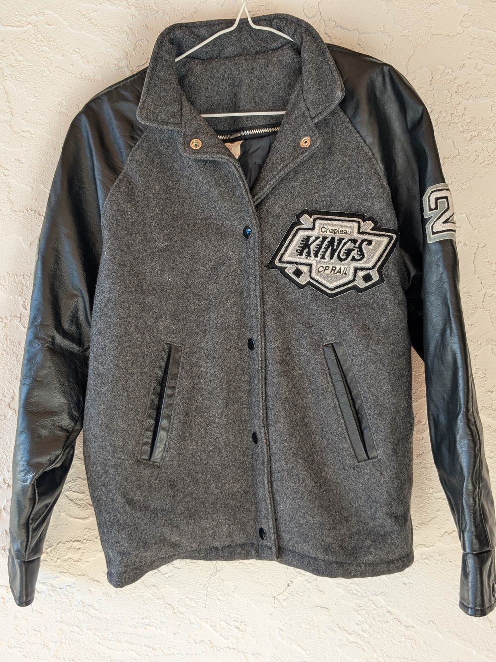 CP Rail Wool Bomber Jacket with Chapleau CP Rail Patch